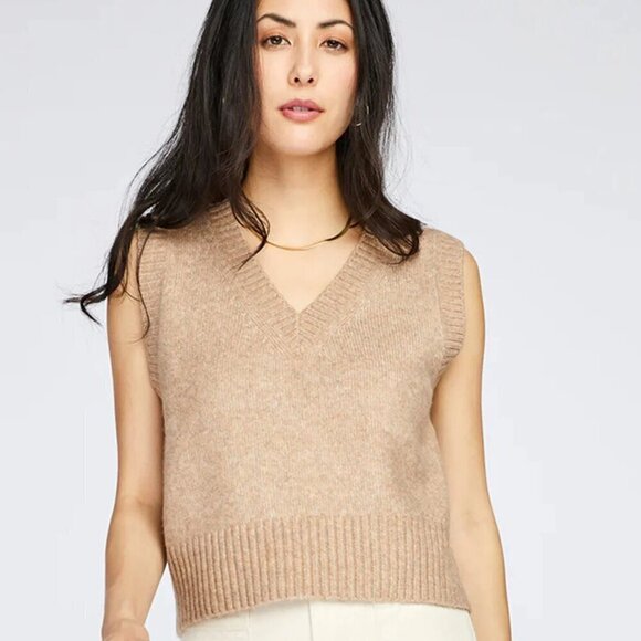 Gentle Fawn Milkshake Tan V-Neck Jordyn Sweater Vest - Picture 1 of 11